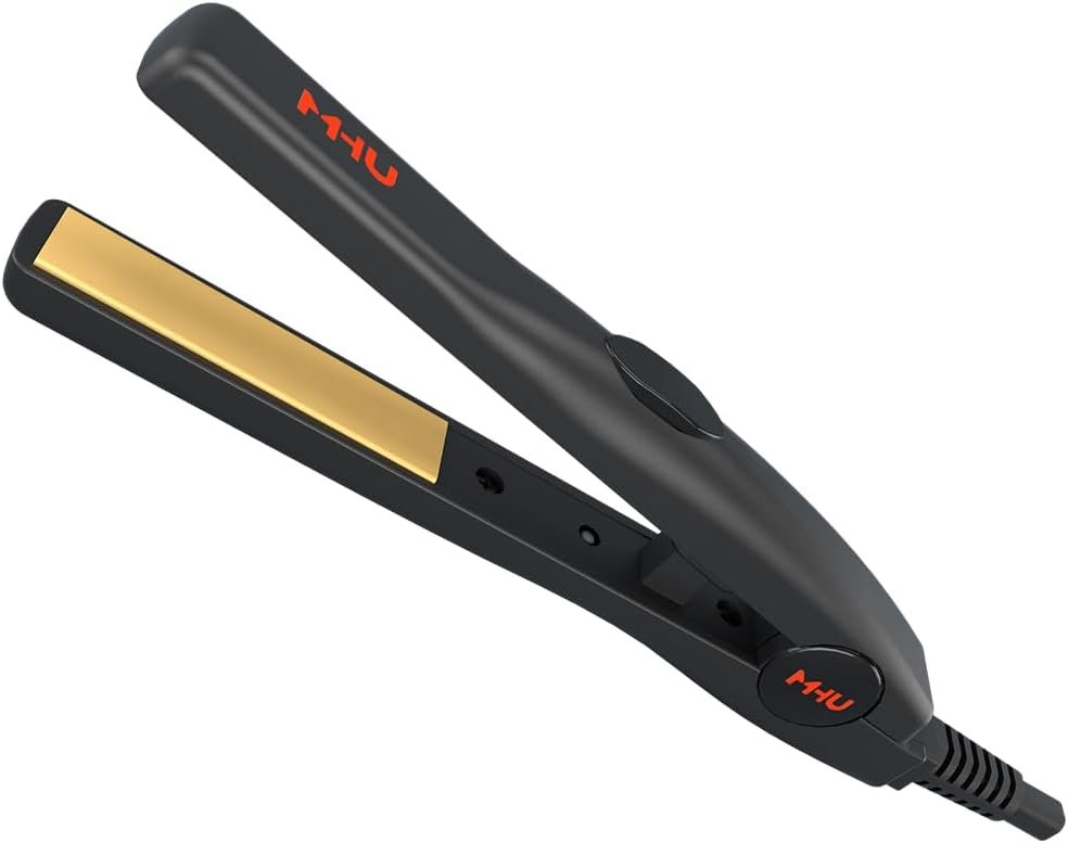 1/2 Inch Mini Hair Straightener for Short Hair/Curls Bangs, Lightweight Portable Small Flat Iron, Ceramic Tourmaline Plate Travel Straightening Iron