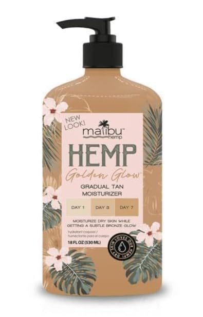 Malibu Hemp Golden Glow Gradual Tan Moisturizer, 18 fl oz