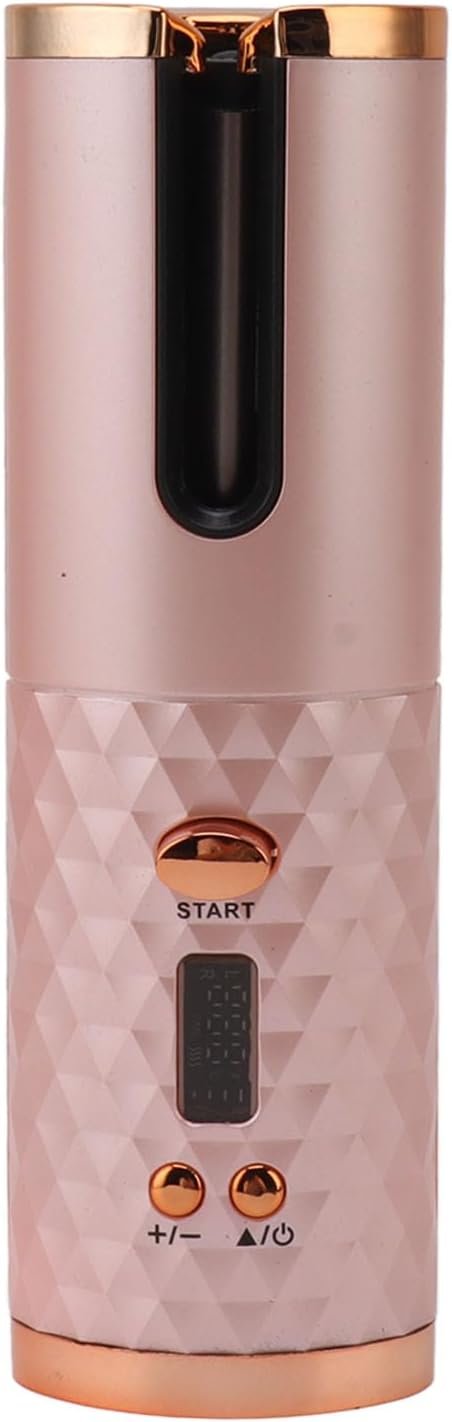 KIMISS Cordless Automatic Hair Curler for Women, Fast Heating USB Rechargeable Curling Wand with Digital Display, Portable Spin Curler for Styling, Travel-Friendly