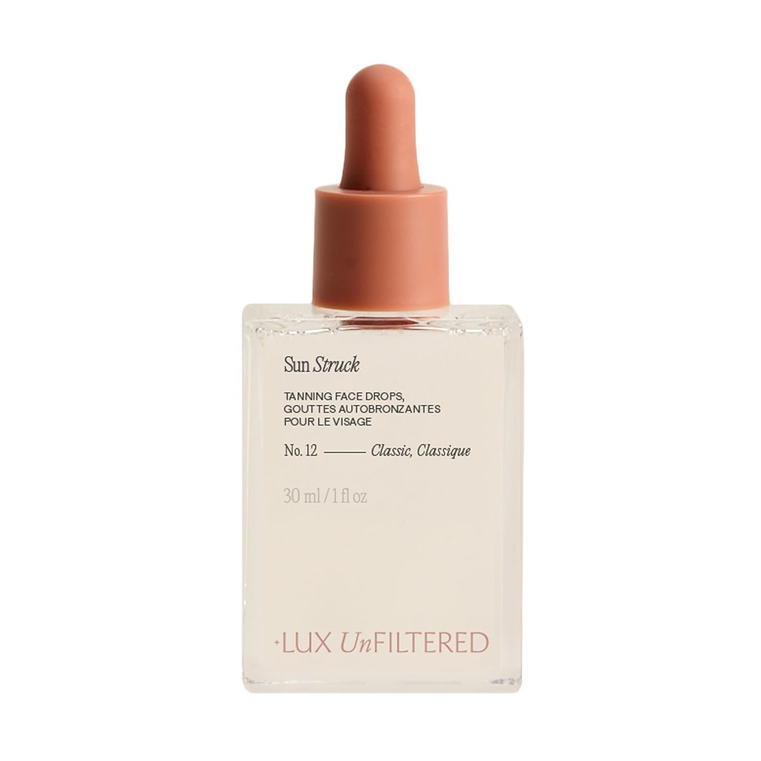 + Lux Unfiltered N°12 Sun Struck Bronzing Face Tanning Drops – Gradual Self Tanner – Natural Glow, Streak-Free, Fragrance Free – Hyaluronic Acid & Vitamin E – Vegan & Cruelty Free – Classic