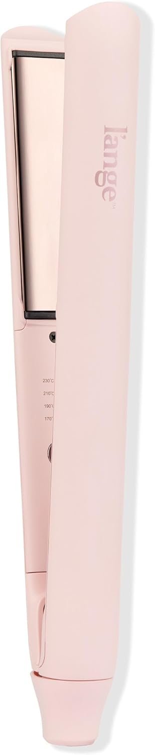 L’Ange Hair Straight Forward Titanium Flat Iron | Professional 2-in-1 Hair Styling Iron | 1″ Snag-Free Hair Straightener | Fast Heat-Up, Adjustable Temperature, Auto Shut-Off, Dual Voltage, Blush