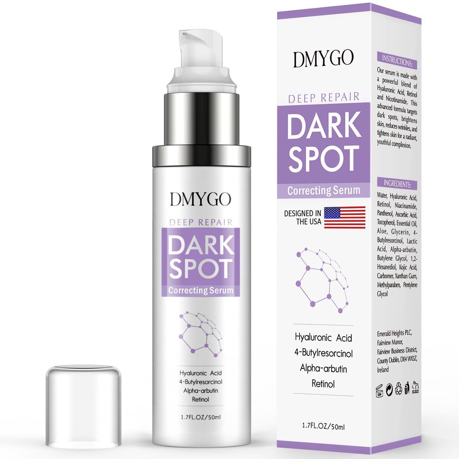 Dark Spot Remover for Face & Body, Dark Spot Corrector Serum for Age Spot, Brown Spot, Sun Spot, Melasma, Freckles, with Vitamin C and Hyaluronic Acid for Women and Men, 1.7 FL OZ