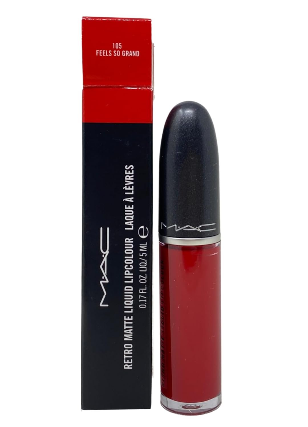 MAC Cosmetics Retro Matte Liquid Lipcolour – 105 Feels So Grand (Deep true red) .17 oz / 5 ml