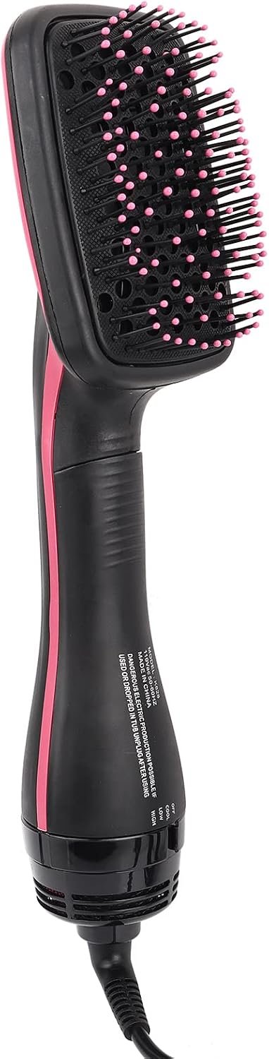 2-in-1 Hair Dryer Brush & Straightener Brush, Ionic Blow Dryer Brush for Women, Hot Air Brush with Paddle Design, Negative Ion Hair Styler for Smooth, Shiny, Frizz-Free Hair, Lightweight & Fast Drying
