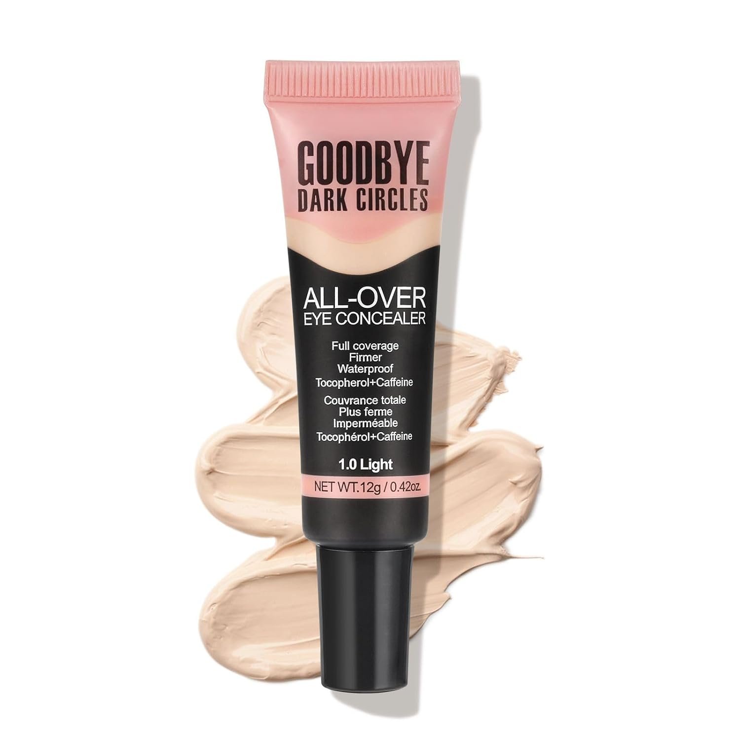 Liquid Concealer, Under Eye Full Coverage Concealers for Dark Circles, Fine Lines, Redness,Waterproof, Firming,Color Correcting Long lasting Makeup Concealer for Women 0.42 fl oz (01#Light)