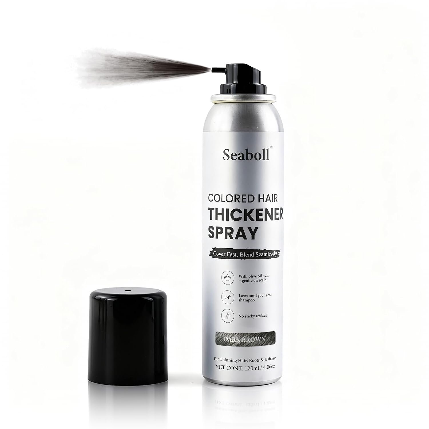 Root Touch Up Hair Color Spray–4oz, Sweat-Resistant & Natural, Instant Gray Hair Cover Up, Temporary Root Concealer Hair Filler Dye Spray for Hairline, Scalp&Thinning– Dark Brown – Women & Men
