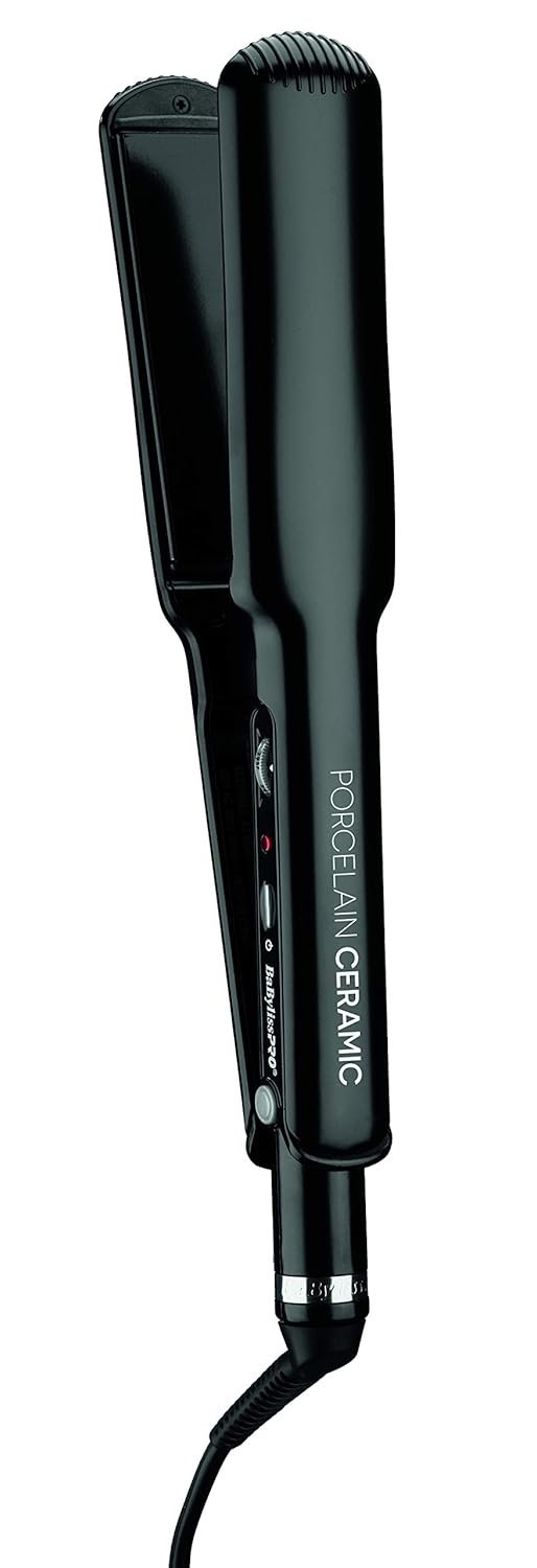 BaBylissPRO Porcelain Flat Iron Hair Straightener, Hair Straightener Iron for Professional Salon Results and All Hair Types