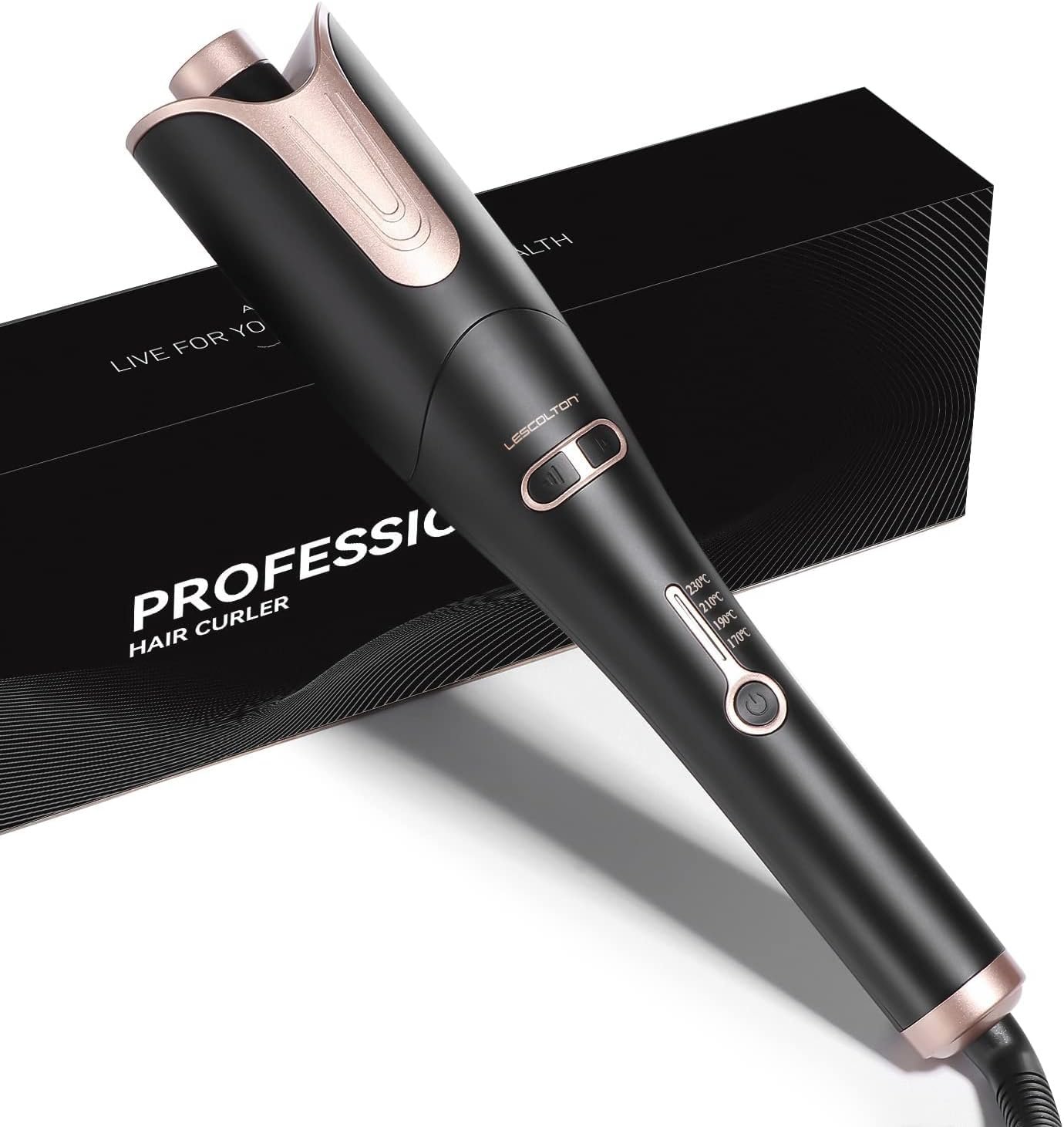 Automatic Hair Curling Iron, Rotating Curlers Iron with 1″ Barrel Curls, Hair Curler Wand with 4 Temp & Dual Voltage, Anti-Scald, Auto Shut-Off