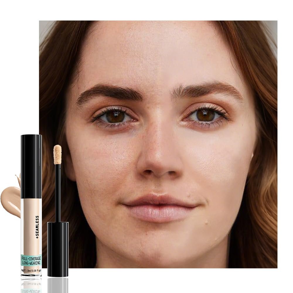 FeiCuiYun Liquid Concealer Makeup, Natural Coverage for Older Women, Under Eye Brightener Full Coverage Concealer for Dark Circles, Lightweight, Covers Oil-Free, Vegan & Cruelty-Free, 01Fair