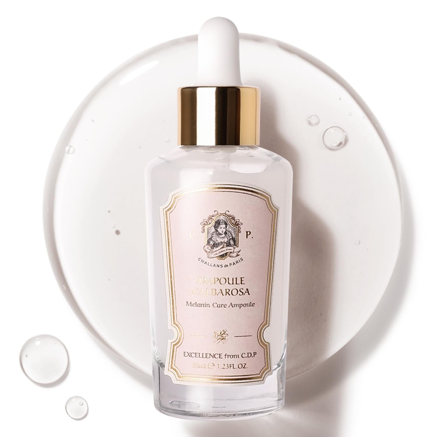 [CHALLANS de PARIS] Ampoule de Albarosa Dark Spot Care Serum – Sun Damage Repair, Brightening & Hydration, Face Ampoule for Even Skin Tone, Lightweight Korean Skincare, 1.23 fl oz
