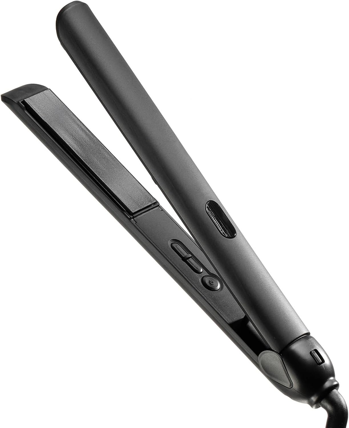 Professional Hair Straightener, Black, Titanium Flat Iron with LCD Display, MCH Hot Plate, 360° Rotating Cord, Fast Heat Up, 2-in-1 Straightening and Curling (Black)