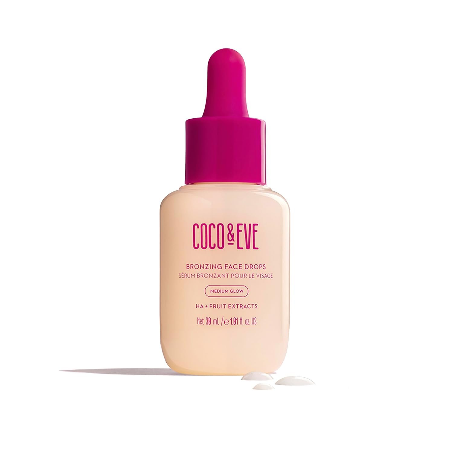 Coco & Eve Self Tanning Drops (Medium) – Customizable Gradual Face Tanner, Hydrating Bronzing Drops with Hyaluronic Acid for a Natural, Glowing Sunless Tan, Vegan, Cruelty Free | 1 Fl Oz