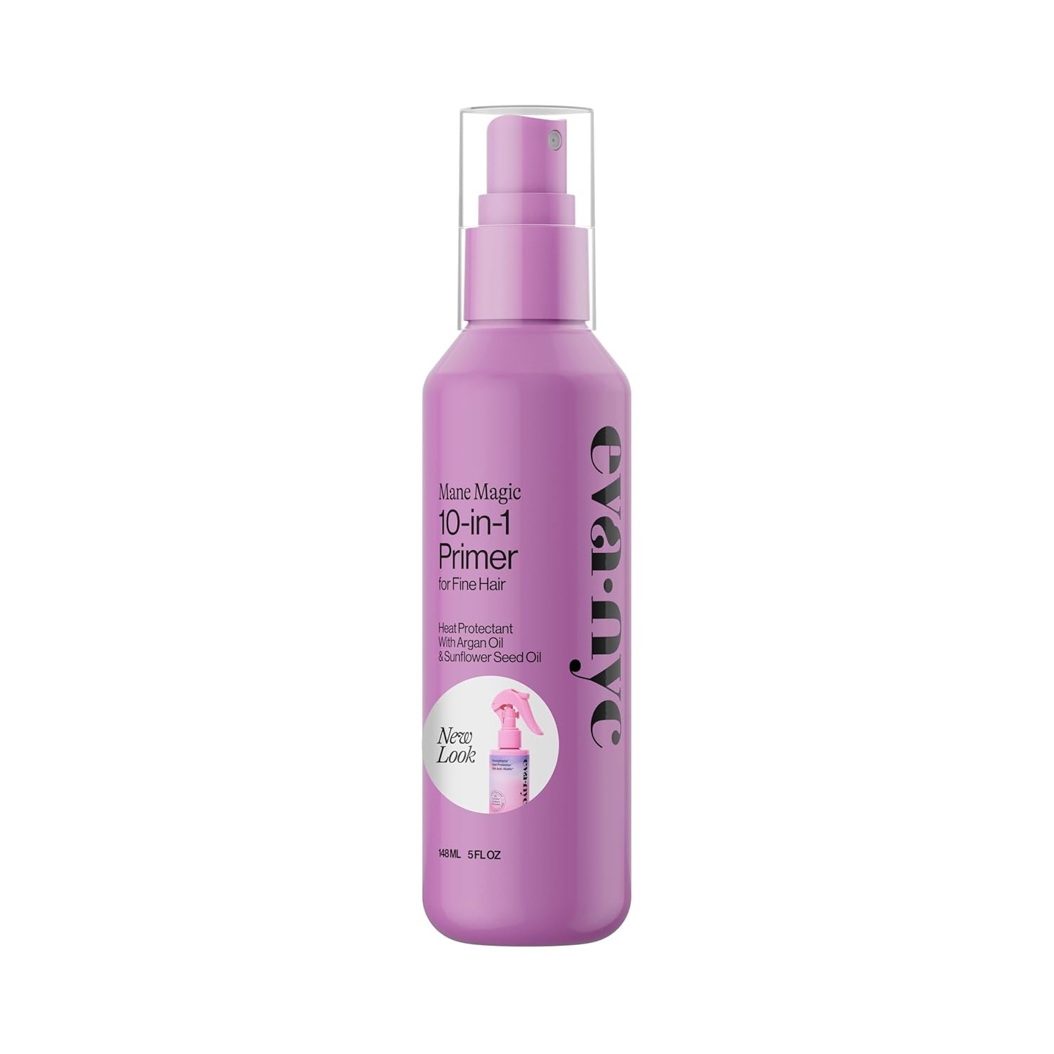 Eva NYC Mane Magic 10-in-1 Heat Protectant for Fine Hair – Anti-Frizz Heat Protection Spray – Sunflower + Argan Oil – Blow Dry Spray + Detangler – 10-in-1 Hair Primer – Vanilla Scent – 5 fl oz