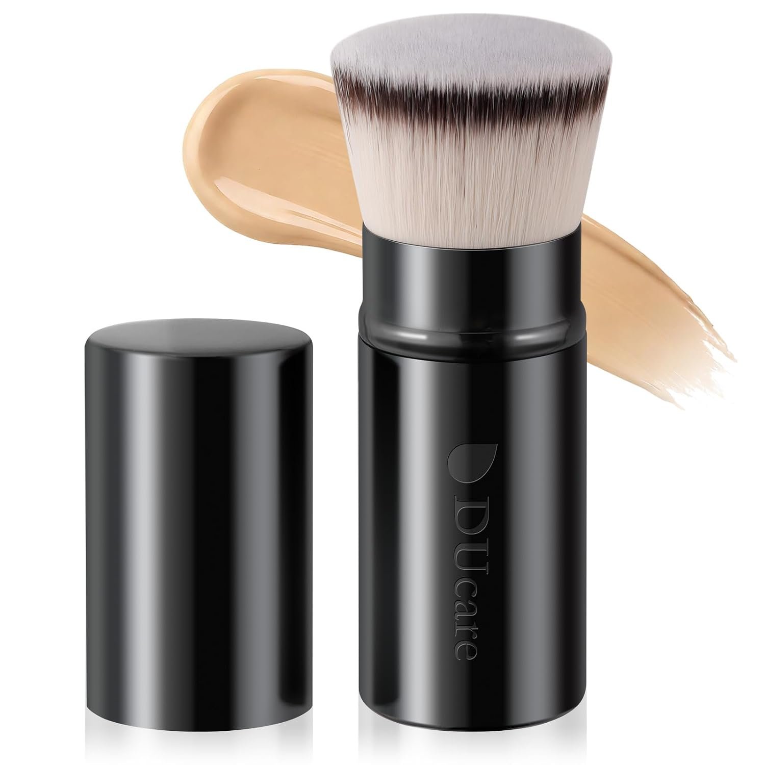 DUcare Self Tanner Brush Body Makeup Brush for Flawless Leg Makeup, Retractable Kabuki Foundation Brush for Face Body, Full Coverage Tanning Blend Applicator for Bronzer & Lotion Tan Mousse