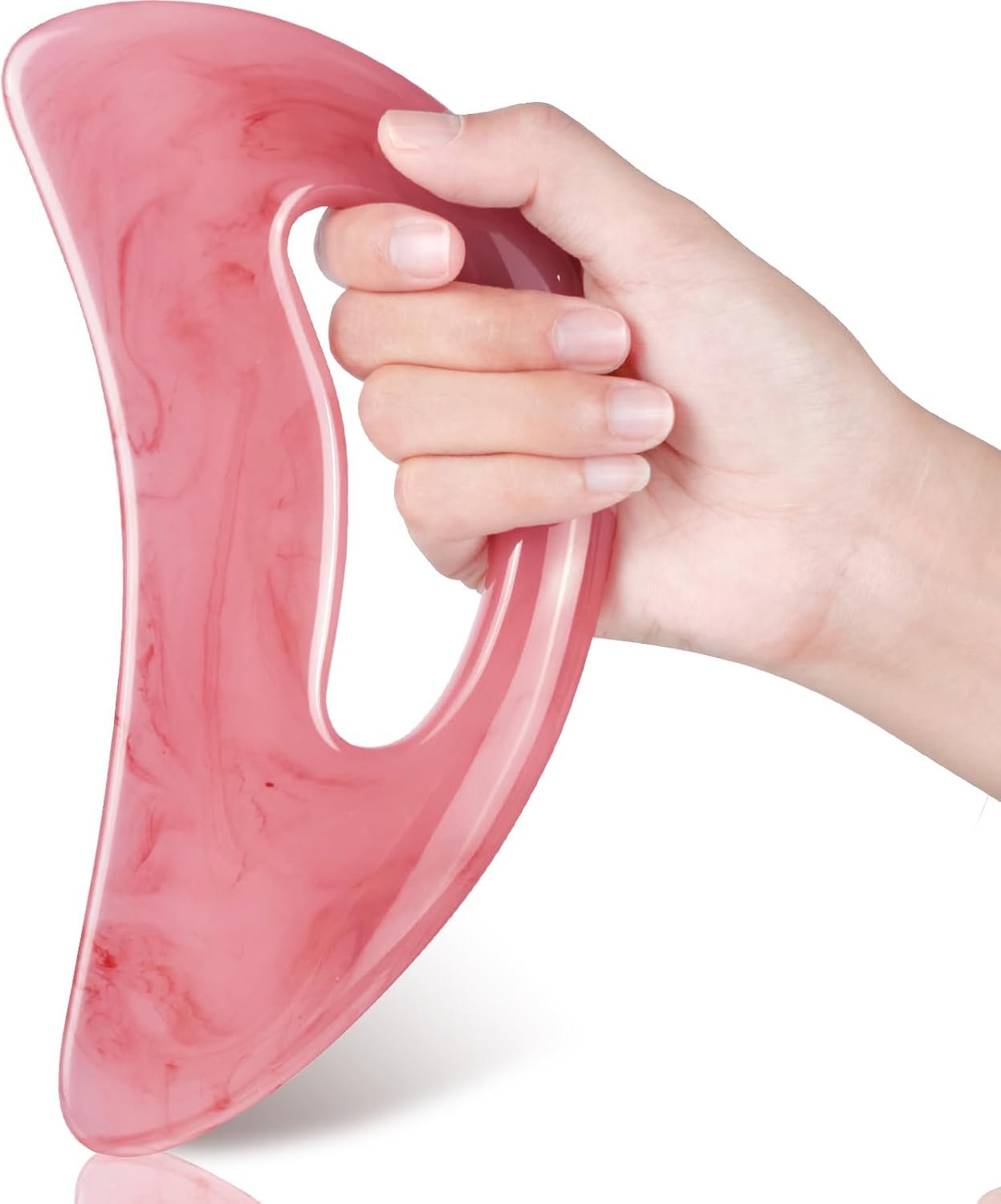 Professional Gua Sha Massage Tool for Body Contouring & Anti-Cellulite, Large Resin Lymphatic Drainage Board with Dual-Sided Design – Face and Back Massager for Women/Men, Home Spa Care(Pink)
