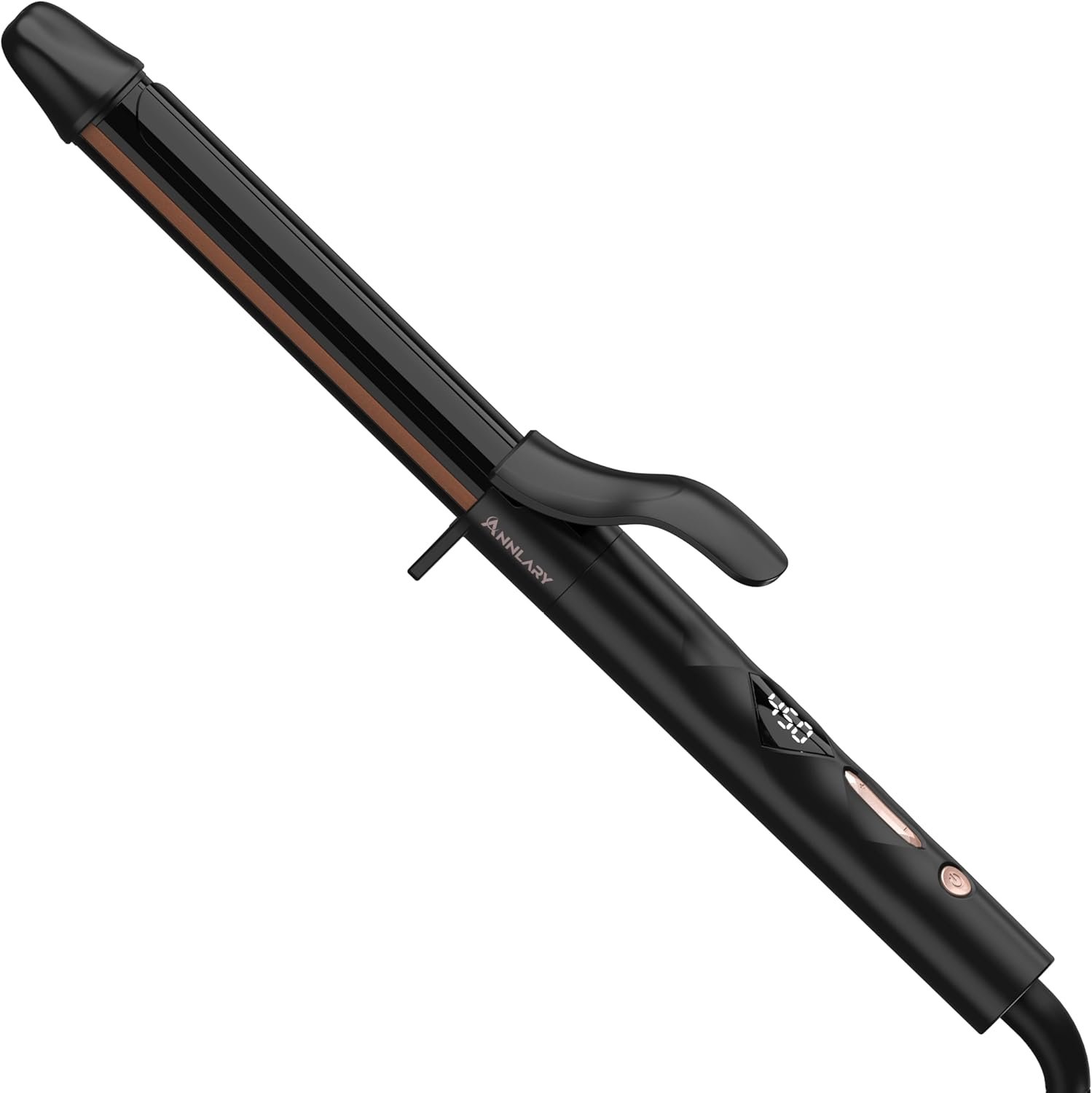 ANNLARY 1 Inch Curling Iron, Titanium Ceramic Hair Curler, Fast Heating Curling Wand with 8 Heat Settings with LED Display for All Hair Types Dual Voltage 110-240V for Travel
