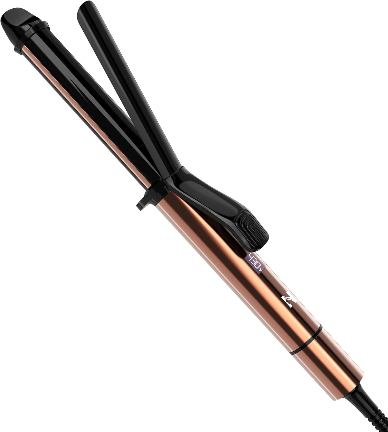 Nicebay Curling Iron with Clamp, 1 Inch Hair Curling Wand with Ceramic Coating, Professional Hair Curler, Fast Heating up to 430°F, 60 Mins Auto Off, Suit for Different Hairstyle, Gold