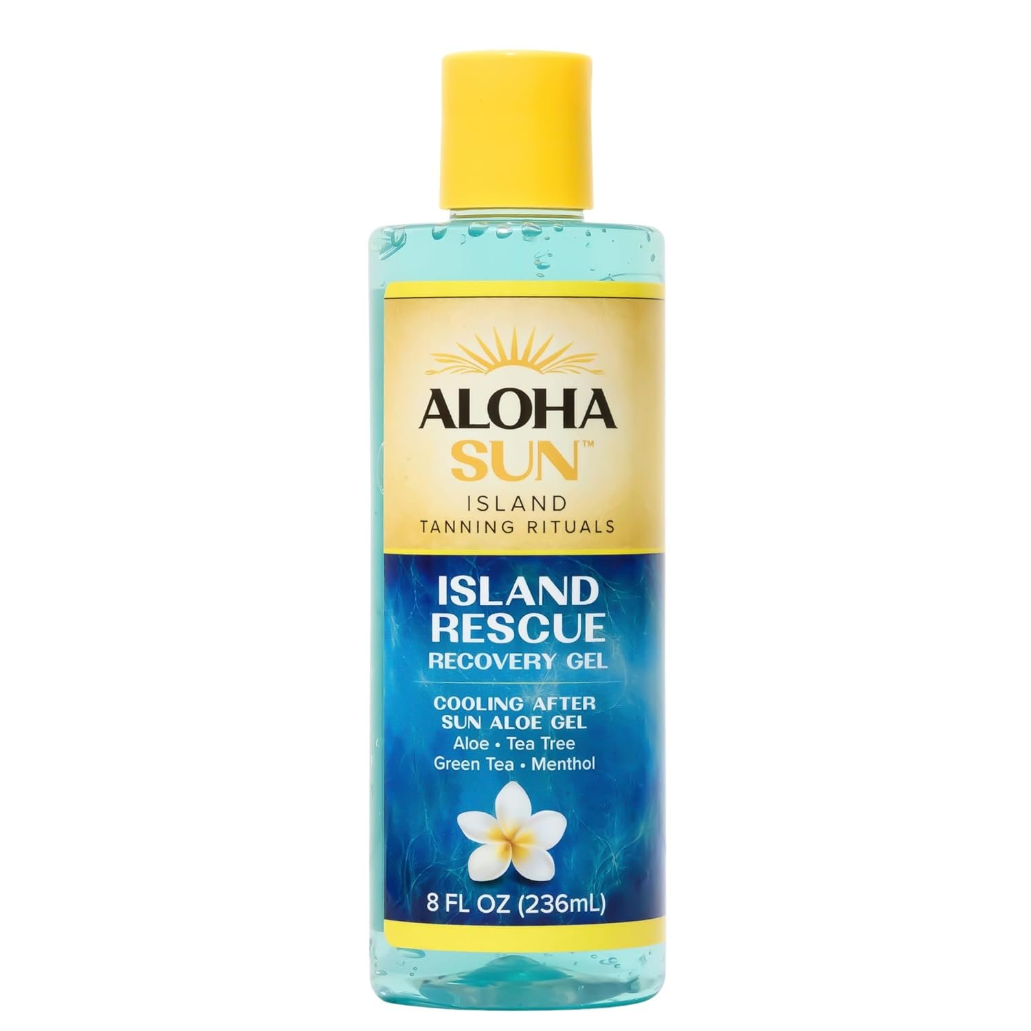 Aloha Sun Aloe Vera Gel – After Sun Care for Sunburn Relief – Turn Burn to Tan with Maui Inspired Cooling Menthol, Tea Tree & Green Tea for an Even Bronze Brown Tan – 8 fl oz