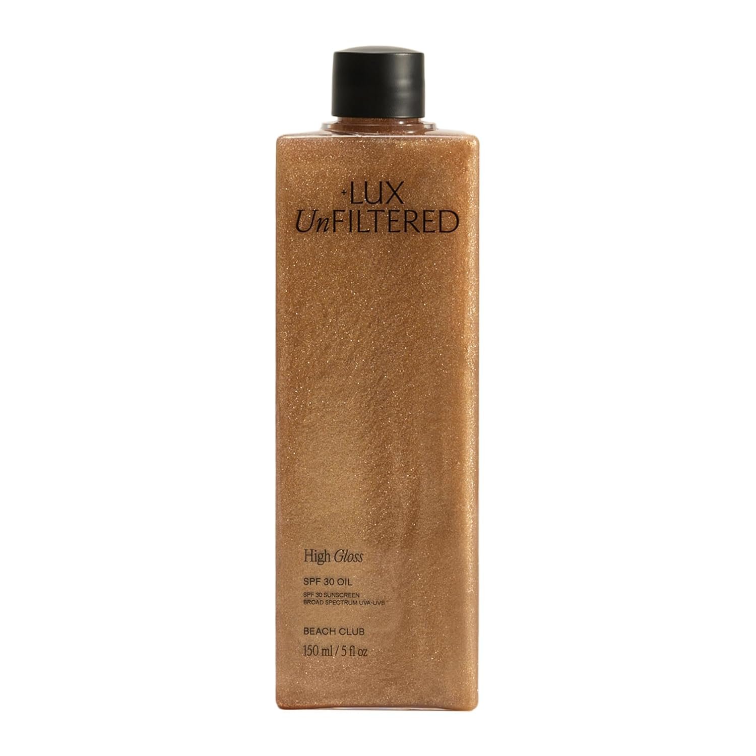 +Lux Unfiltered High Gloss N°30 Shimmer Body Oil with SPF 30 – Instant Bronze Shimmering Body Oil, Tanning Oil with SPF, Broad Spectrum Sunscreen SPF 30 – Jojoba & Grapeseed Oil – Oxybenzone Free