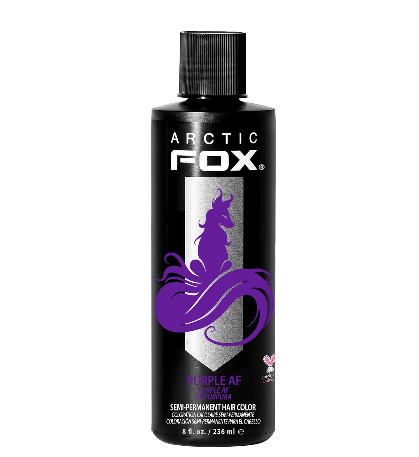 Arctic Fox Semi-Permanent Hair Dye Purple AF – Vegan, Cruelty-Free, Ammonia-Free, Conditioning – 8 Fl Oz