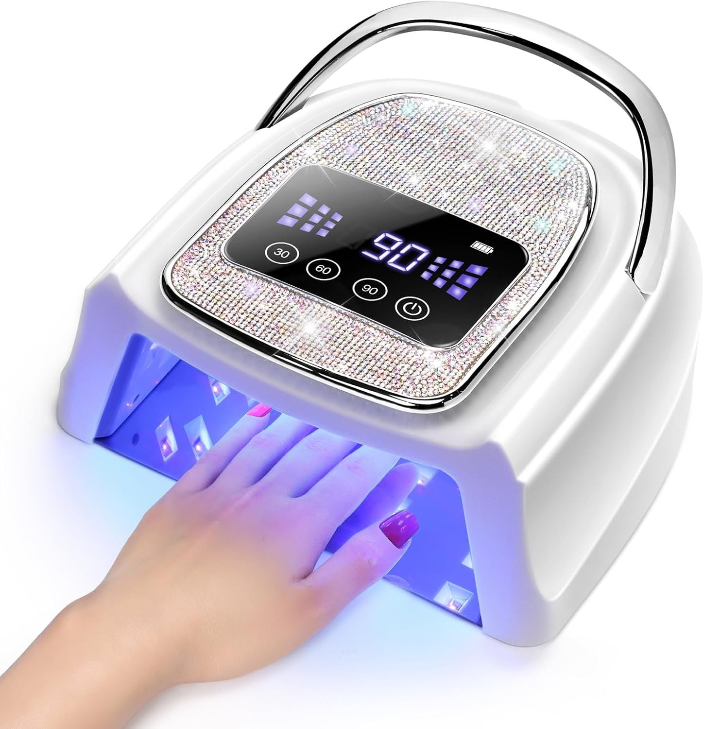 COSCELIA U V Nail Lamp Cordless Rechargeable U V Light for Gel Nails Prossional Automatic Sensor 3 Timer Quick Drying Glitter Nail Dryer Gifts for Women
