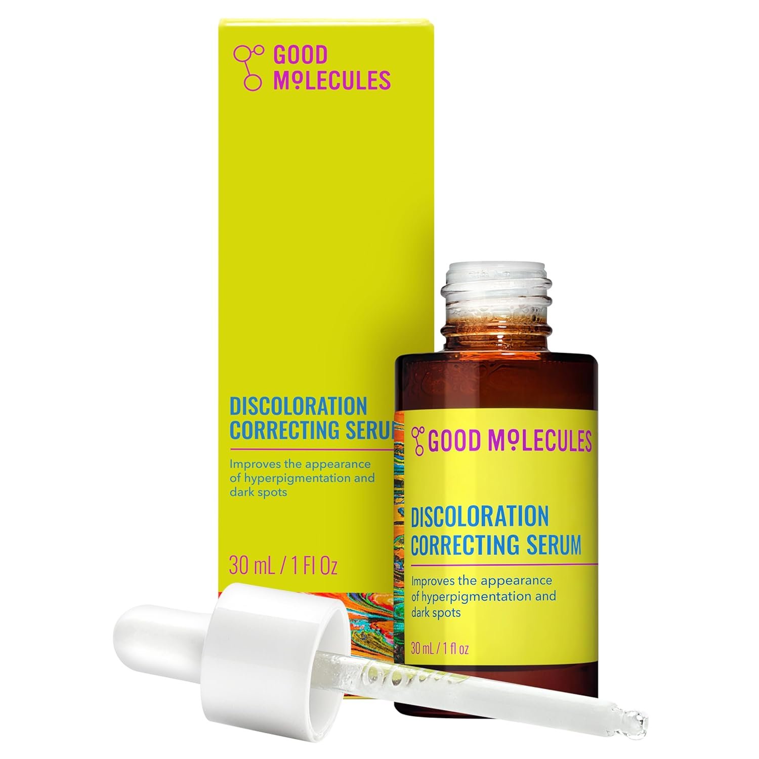 Good Molecules Discoloration Correcting Serum – Serum to Target Dark Spots and Discoloration – Skin Care for Face, 1 fl oz