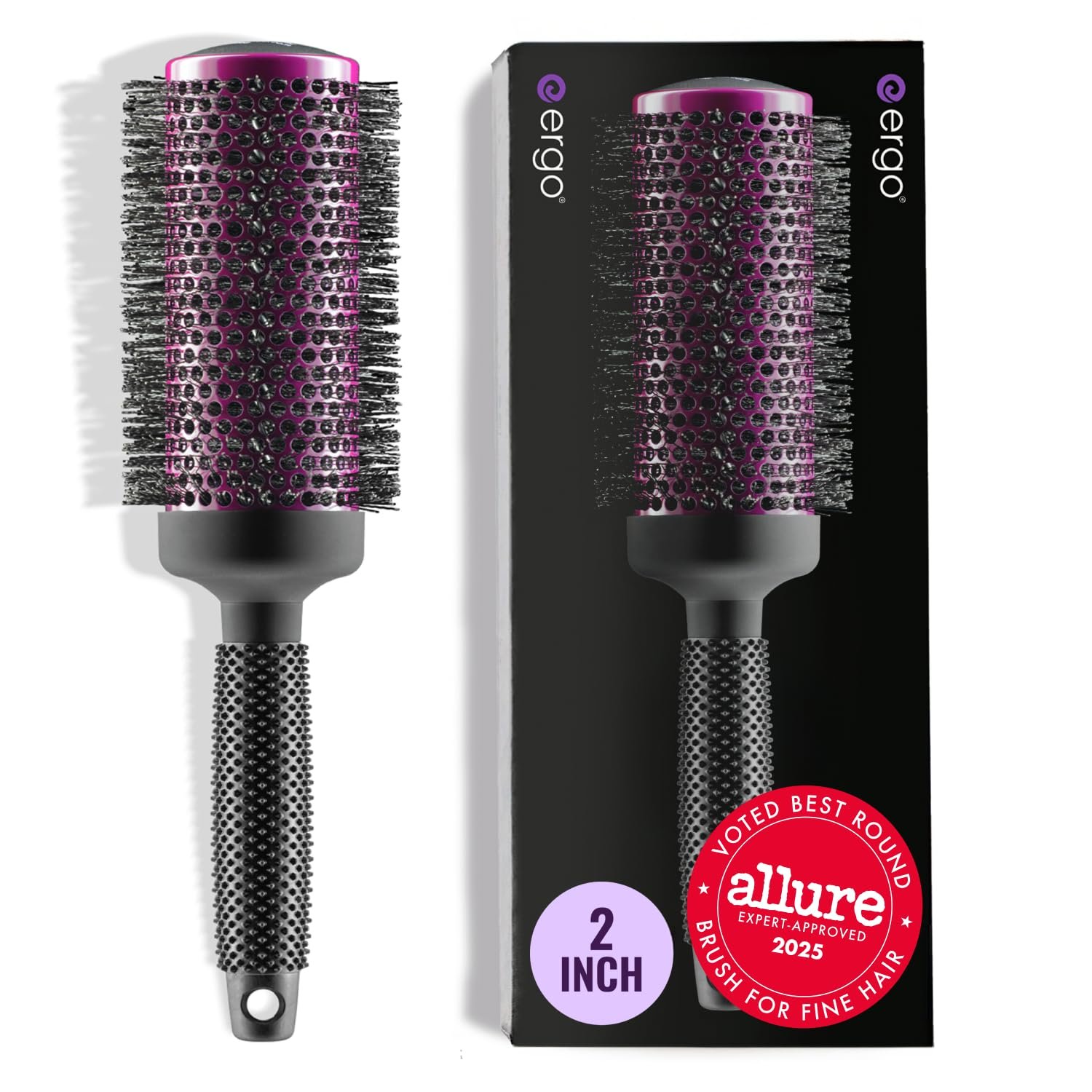 ERGO Super Gentle Round Brush for Blow Out – Salon Quality Hair Styling for Women – Roller for Wet and Dry Hair – Volumizing Care Blowout – ERG53: 2″