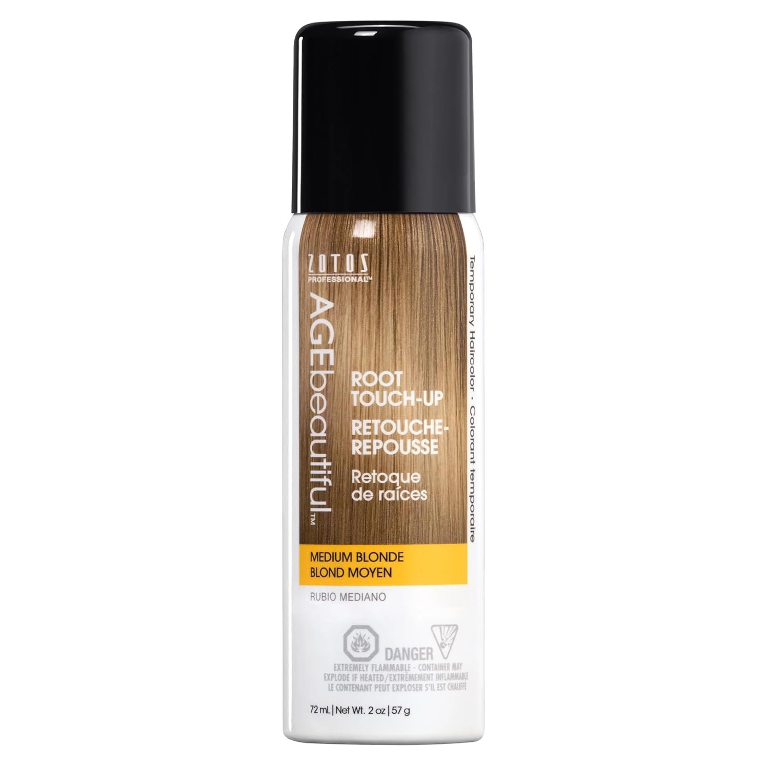 AGE beautiful Root Touch Up Hair Color Spray, Temporary Gray Coverage Concealer for Hairline & Thinning Hair, Adds Volume, Water & Sweat Resistant for Gray Roots