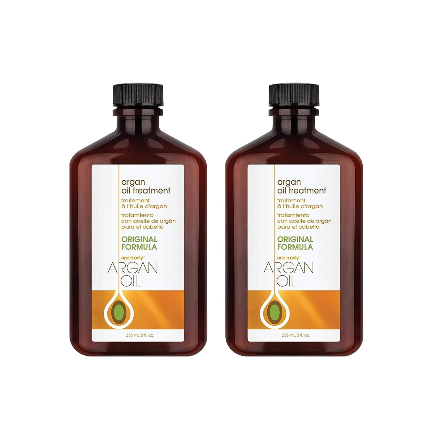 One ‘N Only Argan Oil Hair Treatment – Lightweight & Hydrating Hair Oil for Natural, Wigs & Extensions – Shine Enhancing, Heat Protectant & Frizz Control (8 oz, 2pk)