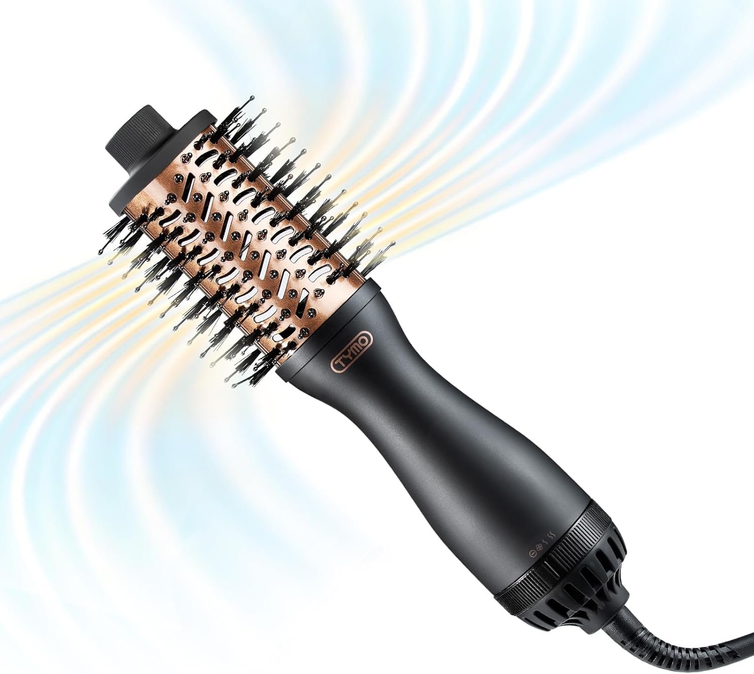 TYMO 2.0 Hair Blow Dryer Brush – Blowout Hot Air Brush, One Step Volumizer, Upgraded 2 Inch Oval Barrel Roller Curling Styler, 3X Faster Drying, 0.6 lb Lightweight, Straightener Curling in One, Black