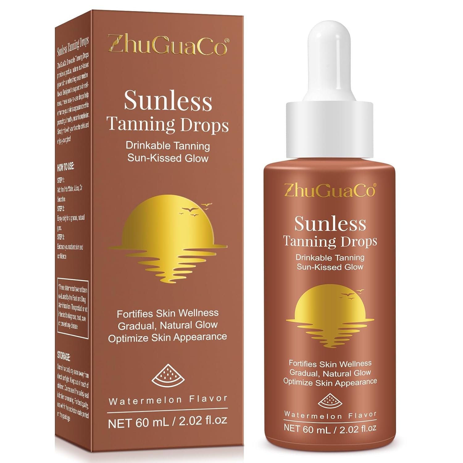 Tanning Drops to Drink, 60ml Sunleess Tanning Oral Liquid with Beta Carotene, Tannning Drops Drinkable for Glowing Skin & Enhancing Natural Skin Tone, for All Skin Types (60ml (Pack of 1))
