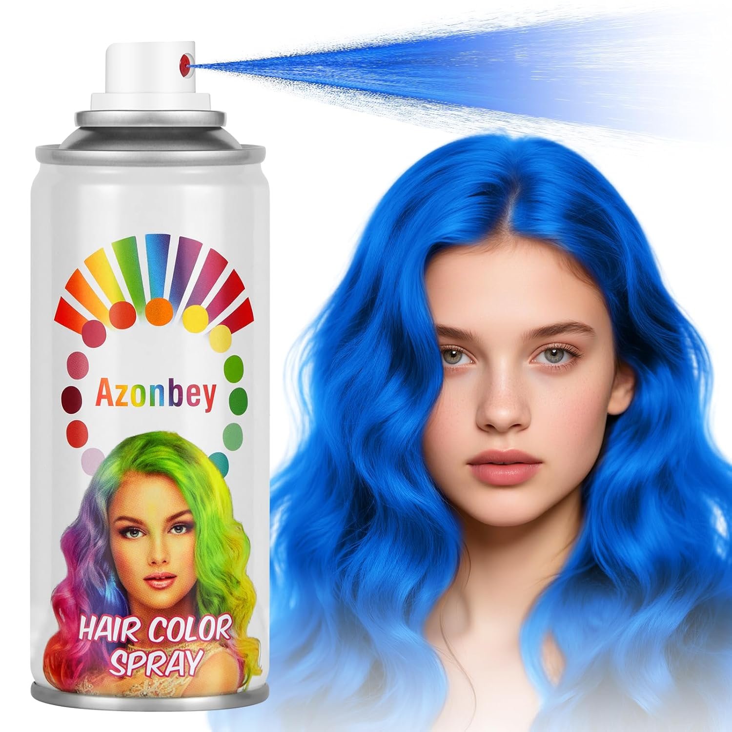 Blue Hair Spray,Temporary Hair Color Spray for Women Kids Men,Washable Hairspray,Colored Hair Spray,Color Hairspray for Halloween,Party,Cosplay,Christmas Day (Blue)
