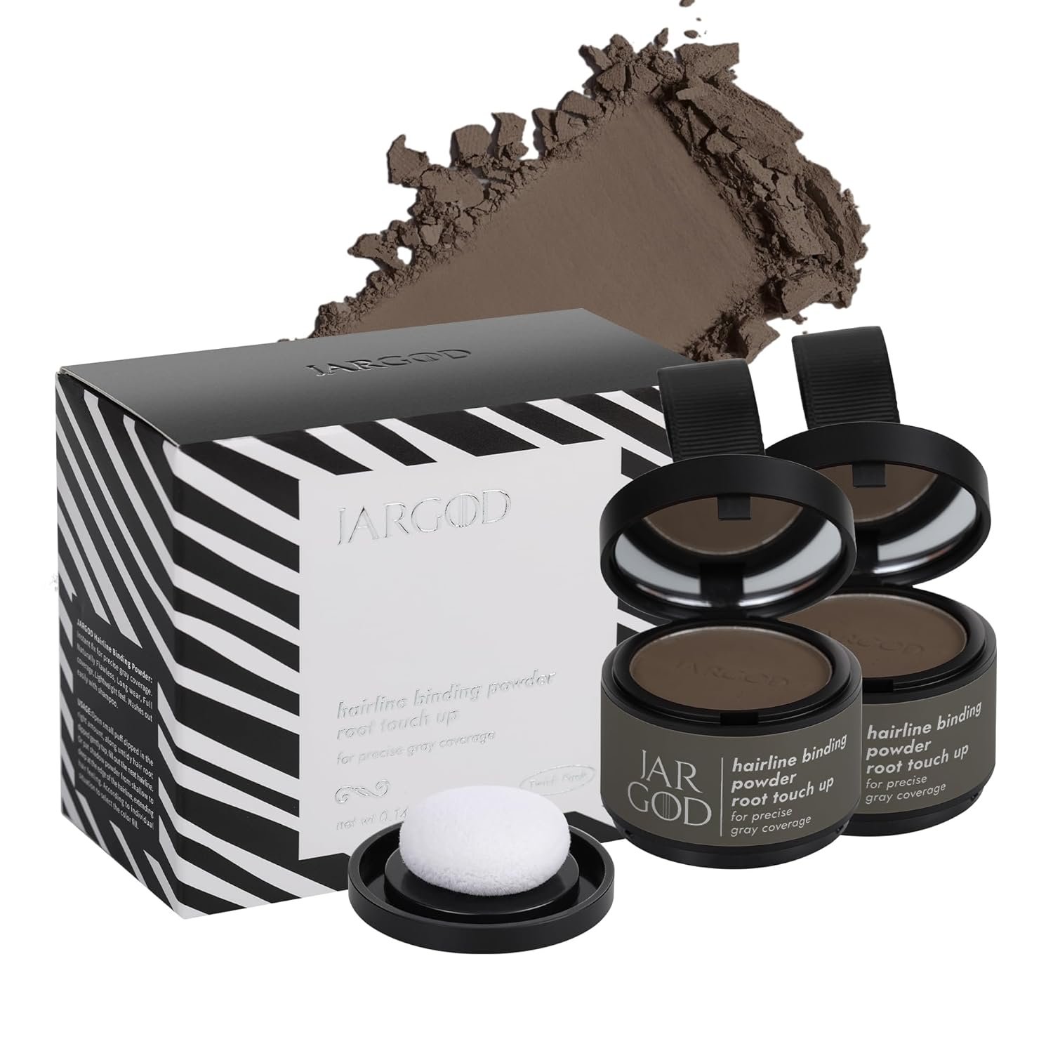 Hairline Root Touch-Up Powder for Instant Gray Coverage and Temporary Hair Color for Roots and Highlights for Women & Men (0.14 Ounce (Pack of 2), Dark Brown)