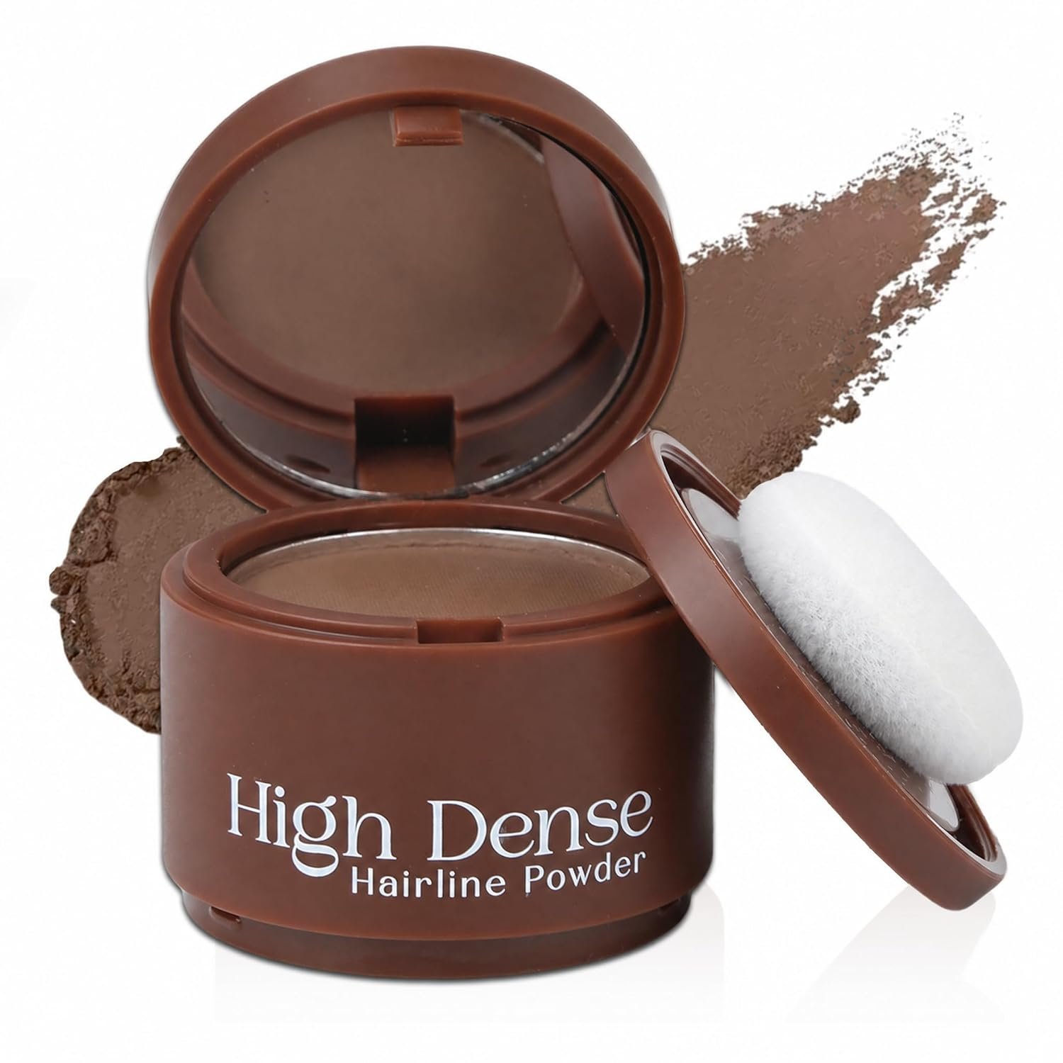 Root Touch Up Powder, Hairline Powder for Thinning Hair Cover, Waterproof Sweat Resistant Instant Coverage Hair Roots Hairline Shadow Filler for Mature Women Men, Natural Looking, Dark Brown 0.14 oz