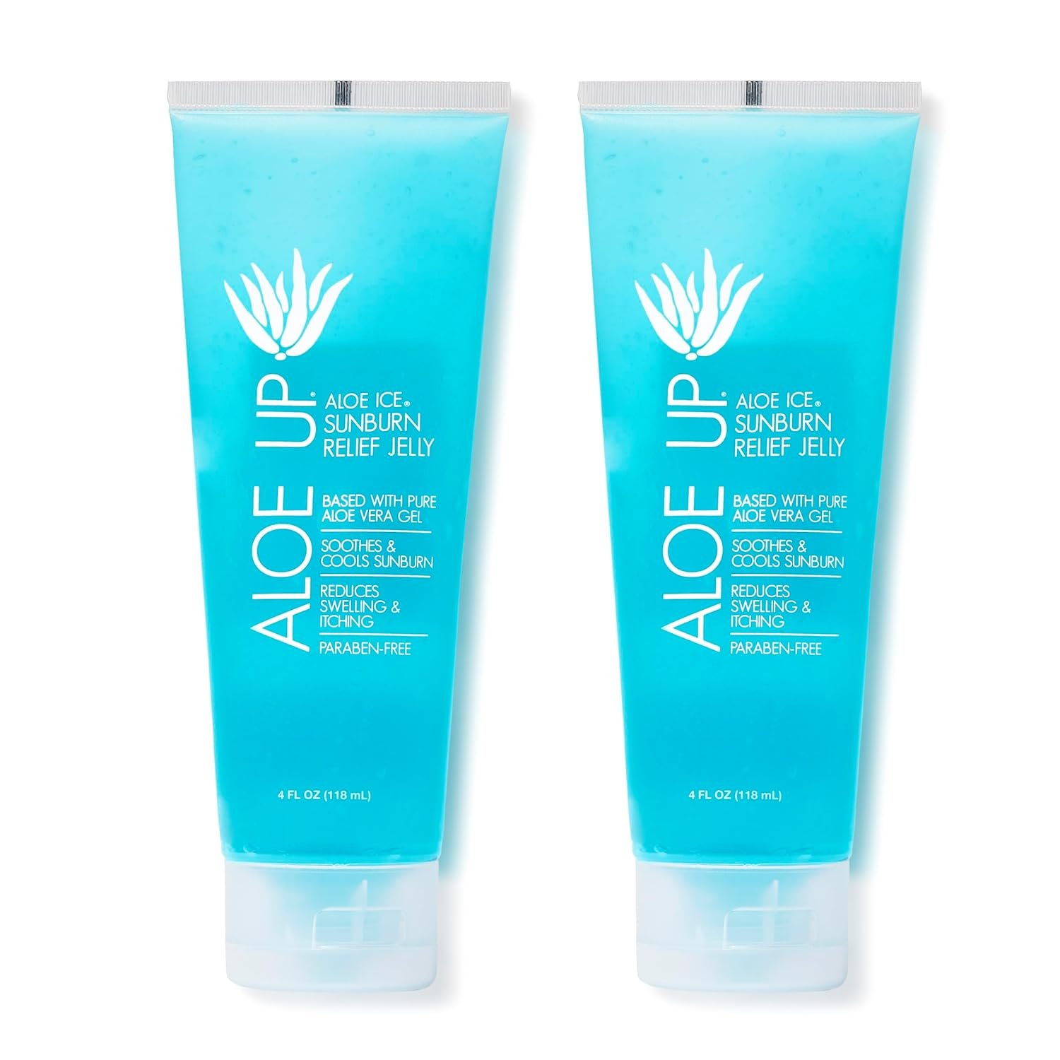 Aloe Up Aloe Vera Gel for Sunburn Relief – Cooling After Sun Jelly for Adults & Kids Face & Body – 96.6% Pure Gel – Reef Friendly, Alcohol & Fragrance Free – 4 Oz – Pack of 2