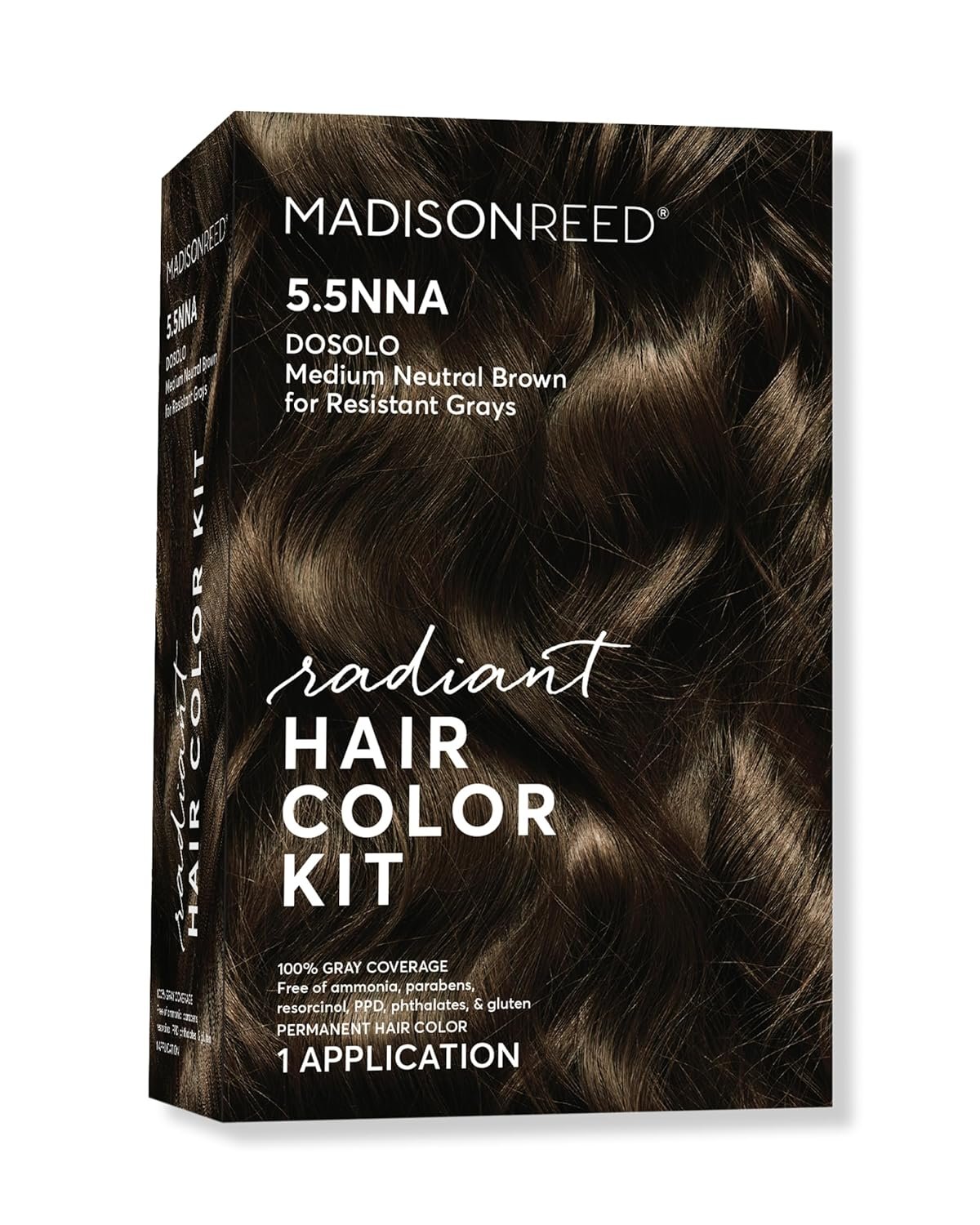 Madison Reed Radiant Hair Color Kit – 100% Gray Coverage for Resistant Grays, 5.5NNN Dark Brown with Warm Golden Tones (Modena Brown) | PPD-Free & Ammonia-Free, 1 Pack