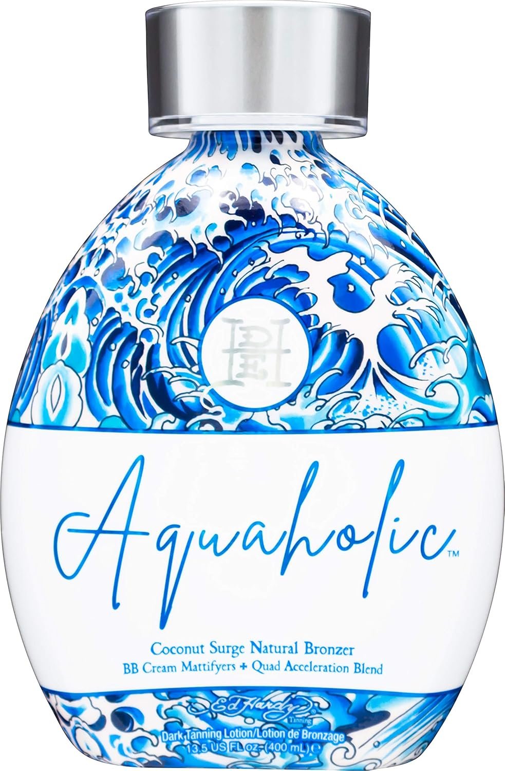 Ed Hardy Tanning Aquaholic – Coconut Surge Natural Bronzer Tanning Lotion 13.5 oz.