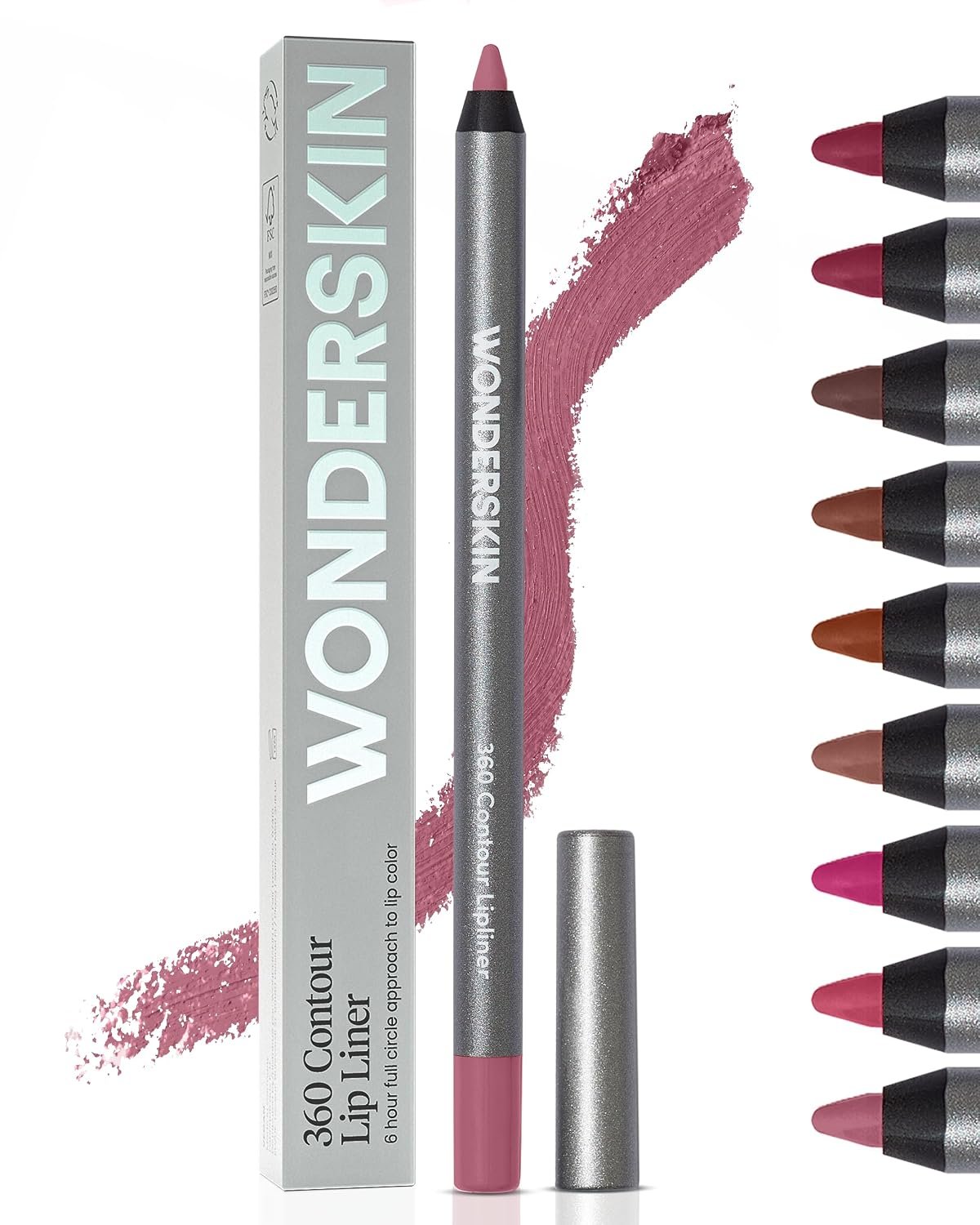 Wonderskin Lipliner Pencil – 360 Contour Lipliner, Long Lasting, Sharpenable, Waterproof and Transfer-Proof Nude Lip Liner Pencil (Blush)
