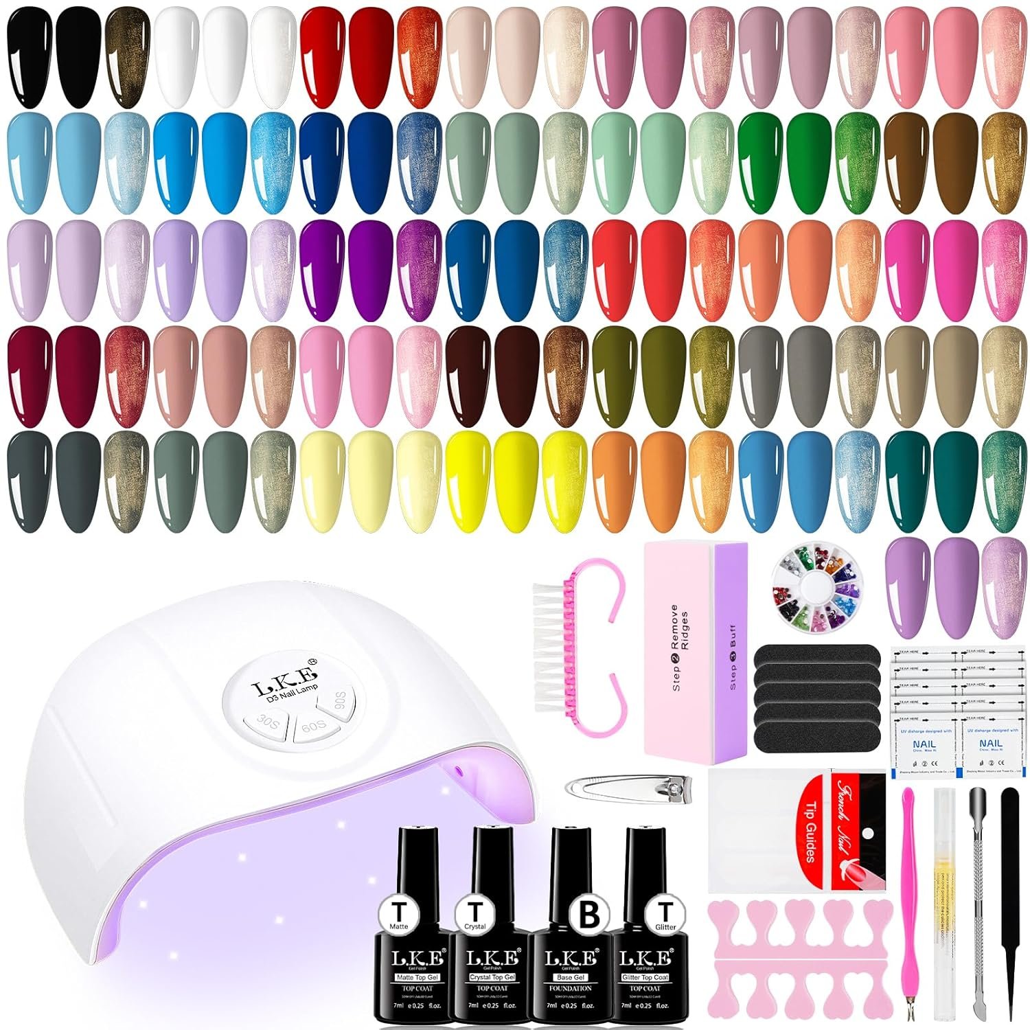 Gel Nail Polish Kit with UV Light, ARCWEISSO 36 Colors Gel Nail Polish Set with Base and Matte&Glossy Top Coat Soak Off All Season Nail Set Manicure Tools Gift for Women (36 Colors 02)