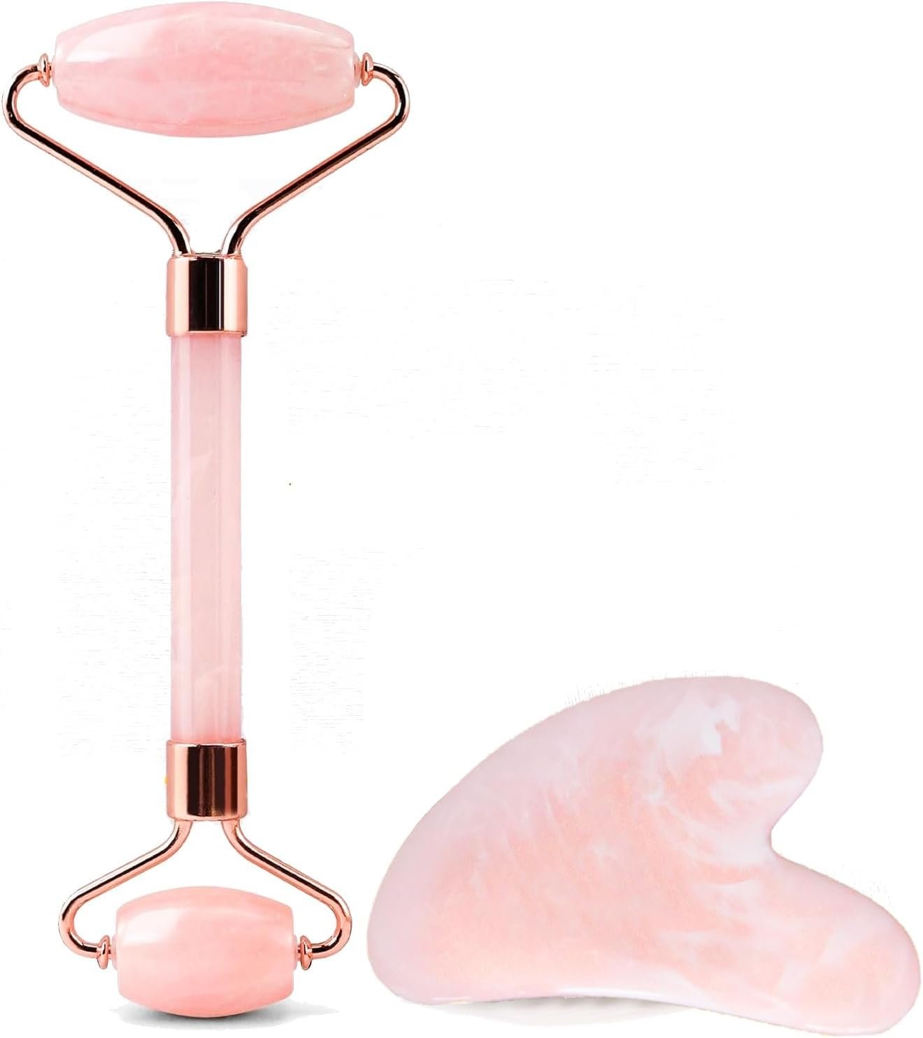 Gua Sha Facial Massage Tool and Roller Set,Face Depuffing | resin material,Suitable for daily personal facial care in summer