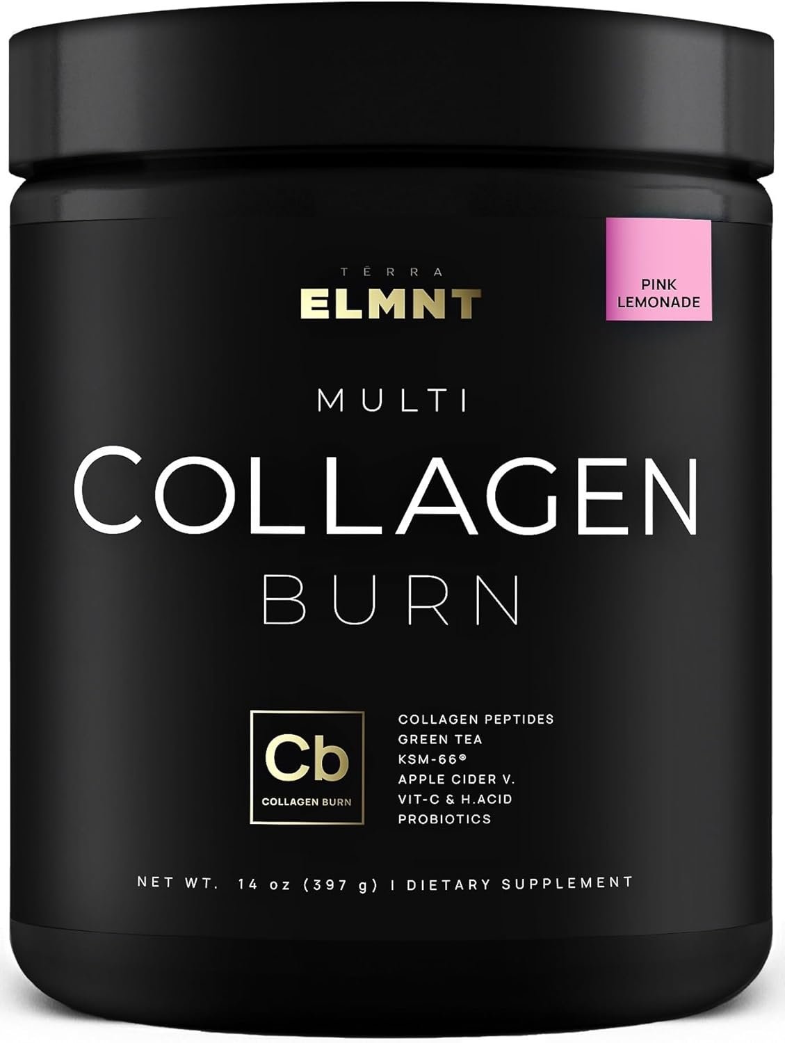 Super Collagen Burn Powder for Women w. Hyaluronic Acid, KSM66, Apple C Vinegar, Probiotics, Biotin – Premium Multi Collagen Peptides Protein for Weight Loss + Beauty Hair Skin Nails (Pink Lemonade)