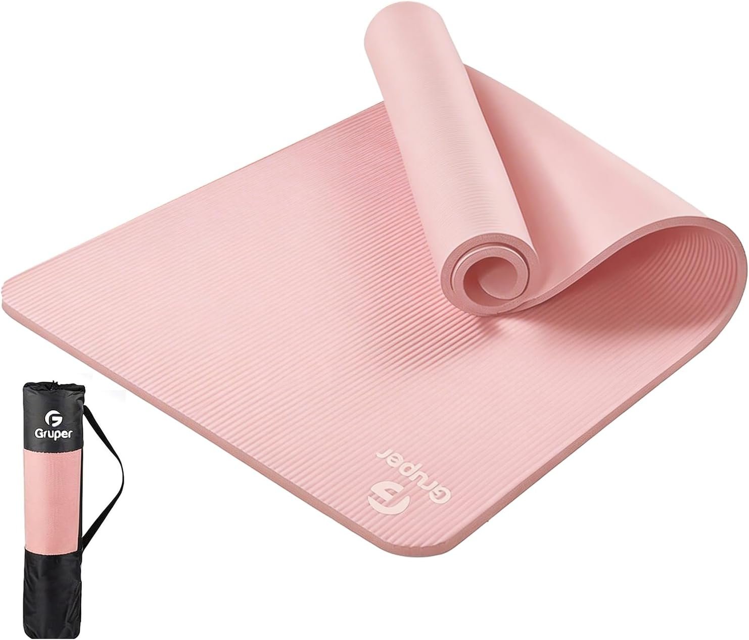 Gruper Yoga Mat Non Slip NBR Extra Thick Yoga Mat, 72″L x 32″/24″W x 0.6″/0.4″TH (185cm x 80cm/61cm x 15mm/10mm), Anti-Tear Exercise Mat with Carrying Strap and Bag, Workout Mats for Yoga, Pilates
