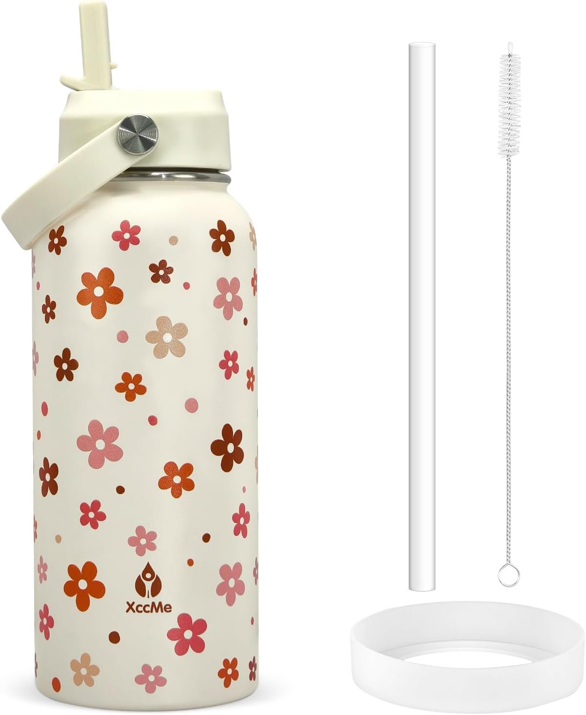 Daisy Gifts for Women,32oz Stainless Steel Water Bottl with Flip Straw and Handle,Daisy Leak Proof Water Bottle,BPA-Free,Gifts for Women Girls Teens Birthday Christmas