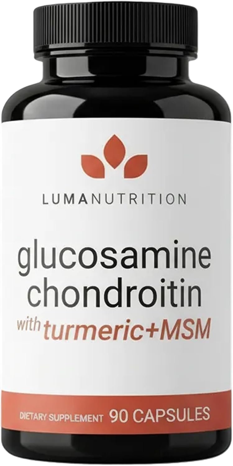 Luma Nutrition Glucosamine Chondroitin MSM – Turmeric, Boswellia – Premium Supplement – for Men and Women – Joint Supplement – 90 Capsules, 30 Servings