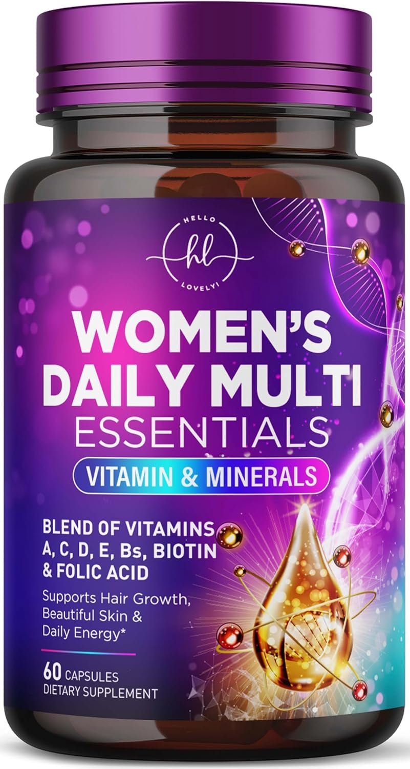 Multivitamin for Women – 3X Strength Daily Women Multivitamin, Vitamins A, D, C, E, Biotin, Folic Acid, Calcium, & Iron, Complete Multi Vitamin for Beautiful Hair & Skin, Bottled in USA, 60 Capsules