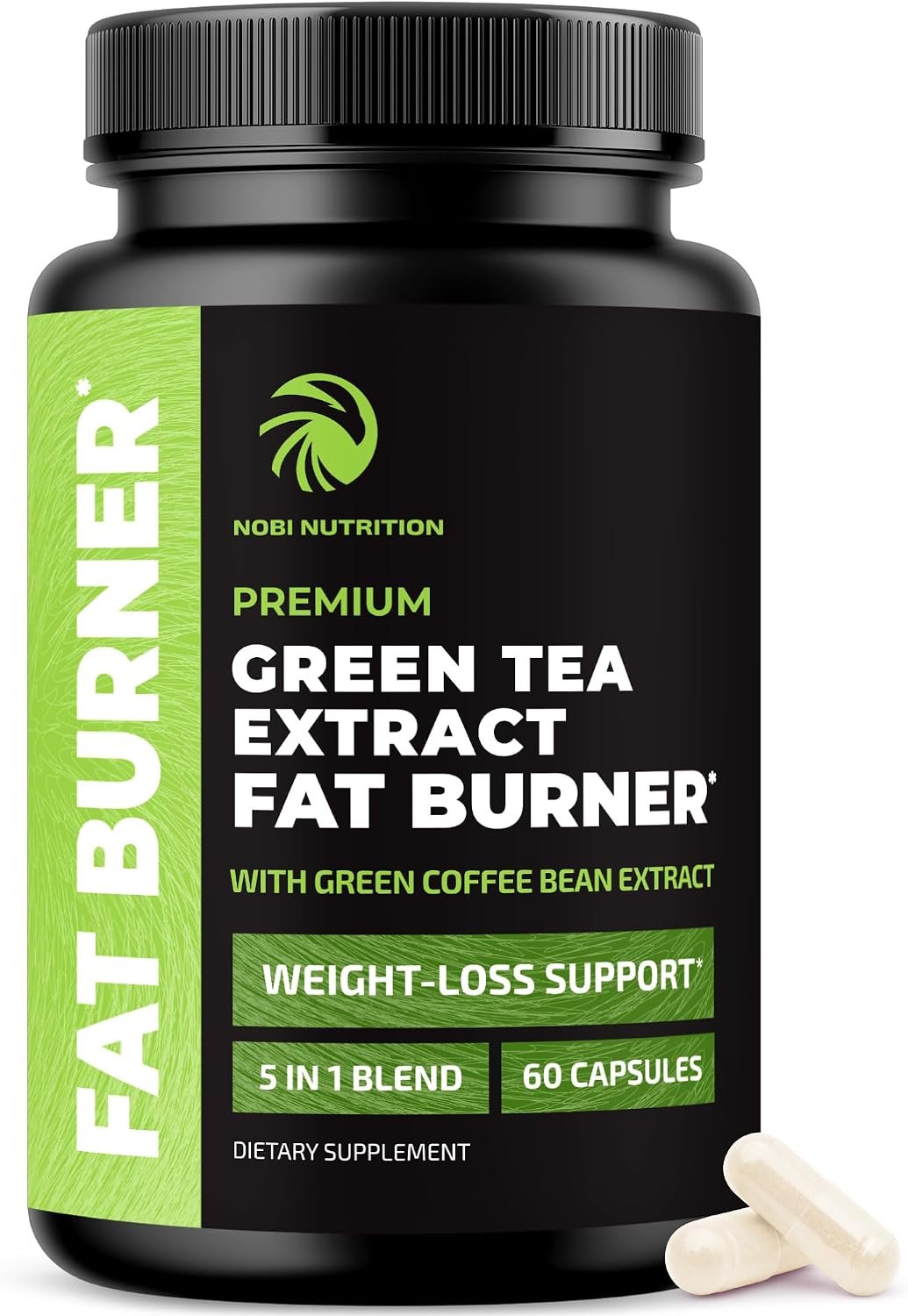 Green Tea Weight Loss Pills for Women & Men | 45% EGCG | Stomach Fat Burner, Metabolism Booster & Appetite Suppressant | Green Tea Fat Burner Diet Pills | Vegan Weight Loss Supplements | 60 Ct | Fat Burner & Appetite Suppressant for Women & Men, Jitter-Free Energy Support, Vegan Weight Loss Supplements, 60 Capsules