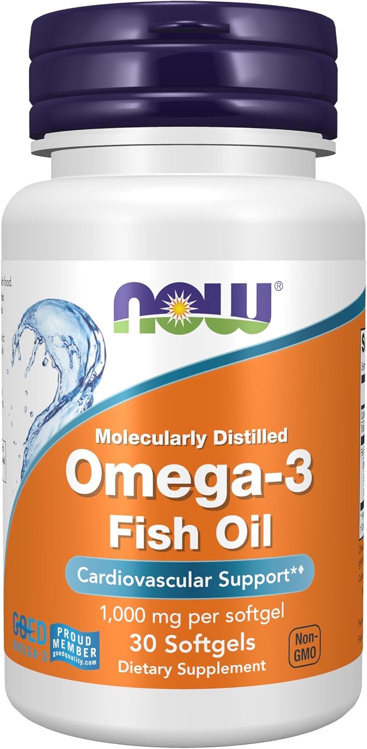 NOW Foods Supplements, Omega-3 180 EPA / 120 DHA, Molecularly Distilled, Cardiovascular Support*, 30 Softgels