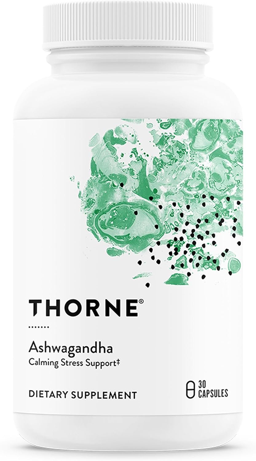 THORNE – Ashwagandha – Highly Concentrated Shoden – Calming Stress Support for Women & Men – Supports Daytime Energy, Mental Clarity & Optimal Immune Function* – Third-Party Certified – 30 Capsules
