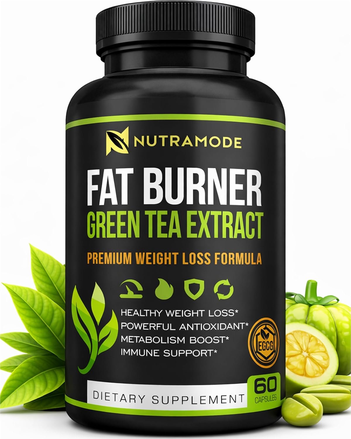 Green Tea Fat Burner Weight Loss Diet Pills for Men & Women – GLP-1 Activate Metabolism Booster & Appetite Suppressant Thermogenic Fat Burner with Green Coffee Bean & Raspberry Ketones – 60 capsules