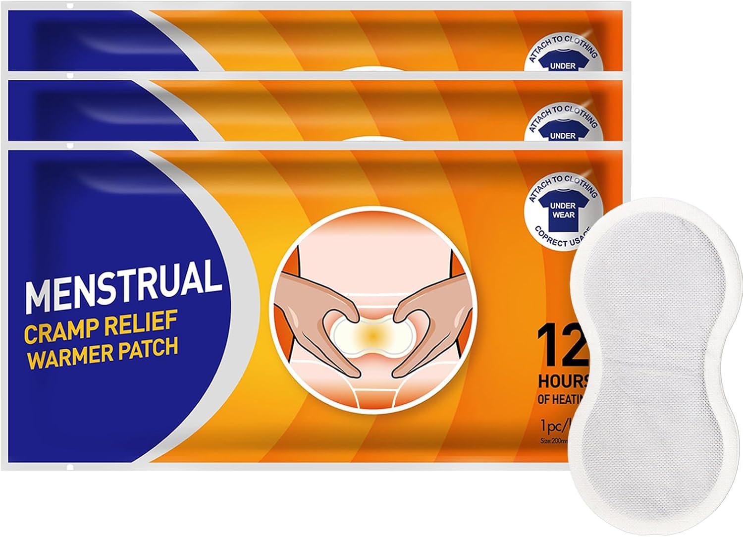 3 Count Heat Patches for Menstrual Cramps – Heating Patches for Period – Portable Adhesive Heat Patches for Cramps and Backache Relief